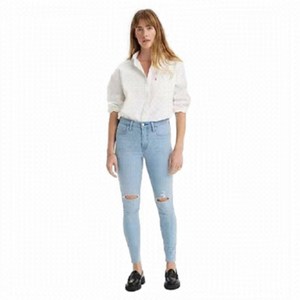 Levi 720 High Rise Super Skinny Blue Distressed 24